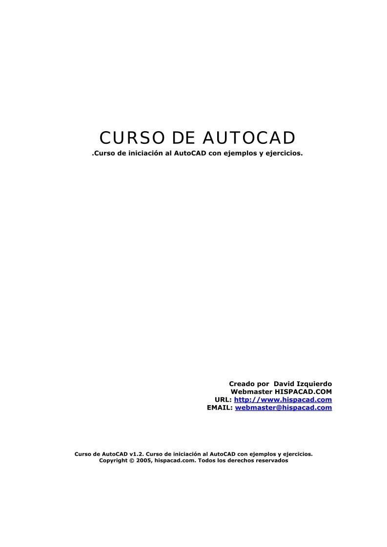 Imágen de pdf Curso de Autocad con ejemplos y ejercicios